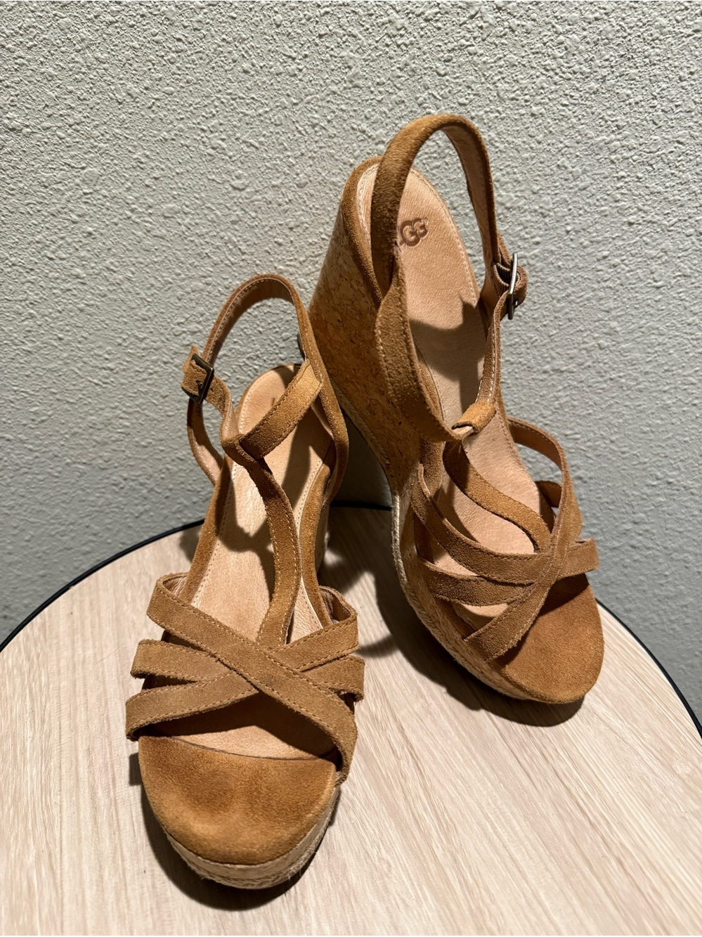 UGG Melissa Cork Wedge Brown Sandal Size 9.5